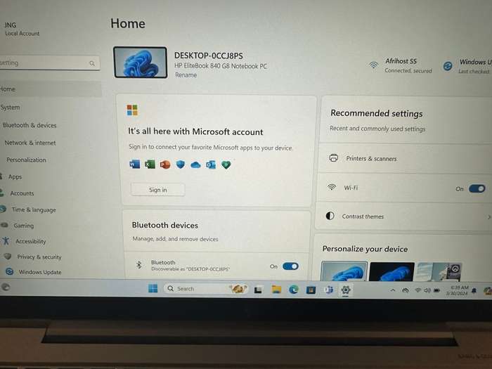 EliteBook 840 G8, 11th Gen i5 16GB RAM, 256GB NVMe SSD, 14` LTE  FHD Display Still with Hp Warranty