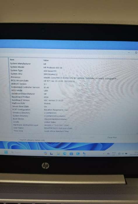 HP ProBook 430 G6,8th Gen Intel i5-8265U@1.6GHz, 8GB RAM, 240GB SSD,14