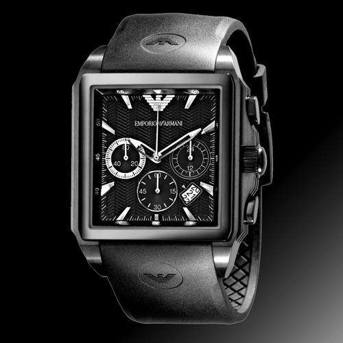 Emporio Armani Sportivo Chronograph Rubber Strap Watch AR0658