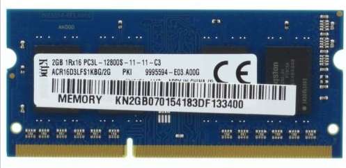 Kingston 2GB 1Rx16 PC3L-12800S DDR3 1600MHz SO-DIMM Memory RAM ACR16D3LFS1KBG/2G