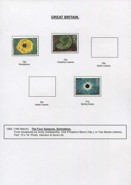 Great Britain - 3 Stamps Mounted on Presentation page