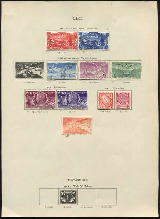 Ireland - 10 Stamps Mounted On Old Album Page