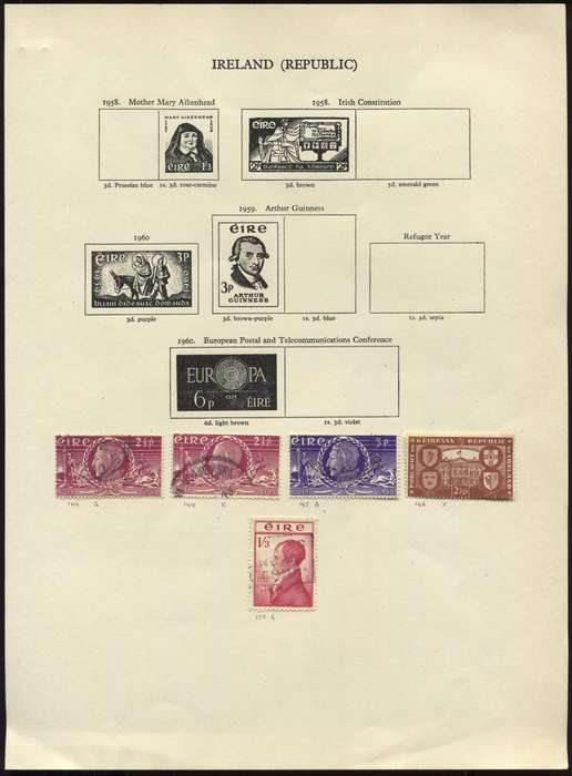 Ireland - 5 Stamps Mounted On Old Album Page
