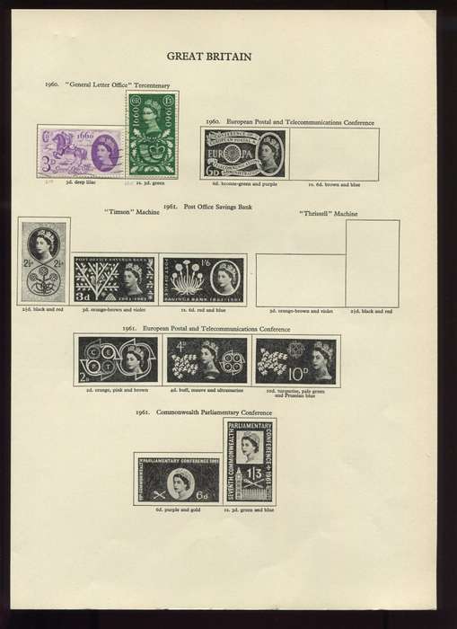 Great Britain - 2 Stamps Mounted On Old Album Page