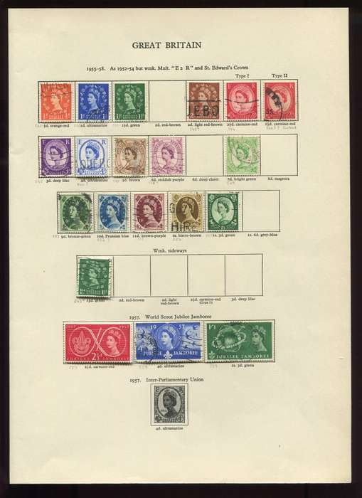 Great Britain - 20 Stamps Mounted On Old Album Page