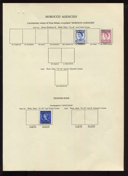 Morocco Agencies - 3 Stamps Mounted On Old Album Page