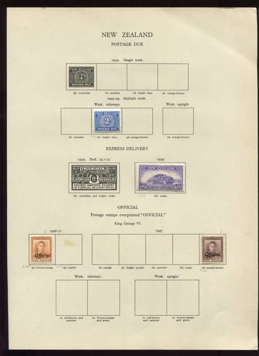 New Zealand- 4 Stamps Mounted On Old Album Page