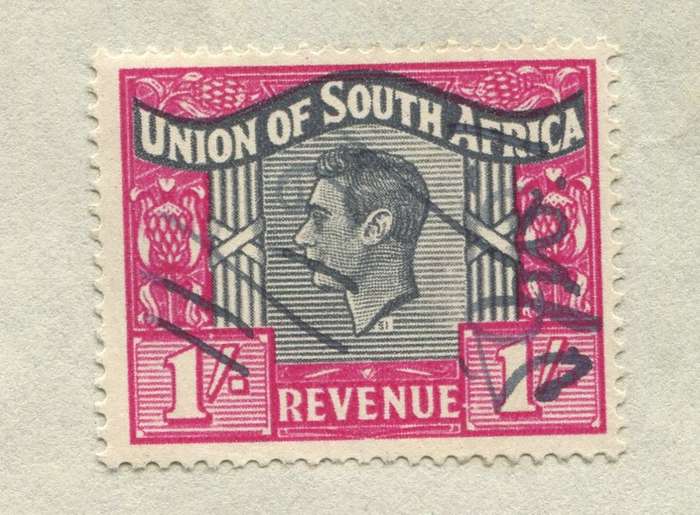 Union of SA - Document - Affidavit - 1 /- 1946 Stamps