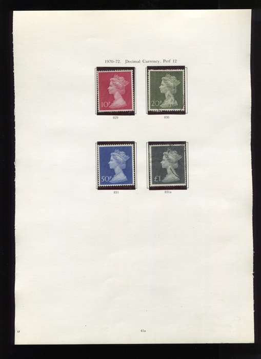Great Britain - 4 Stamps Mounted on Old Album Page