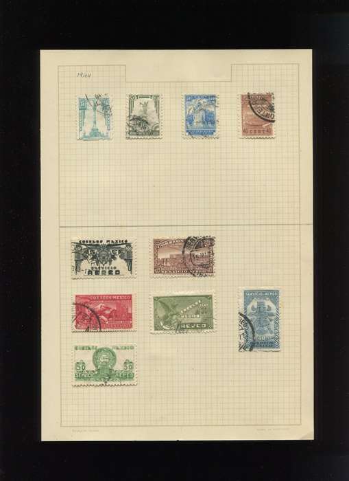 Mexico  - 10 Stamps Mounted On Old Album Page