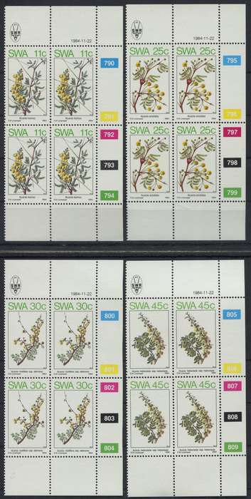 SWA - 4 Control Blocks of 4 - 1984 - MNH