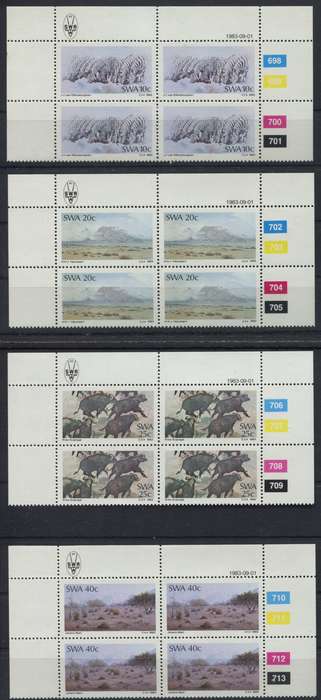 SWA - 4 Control Blocks of 4 - 1983 - MNH