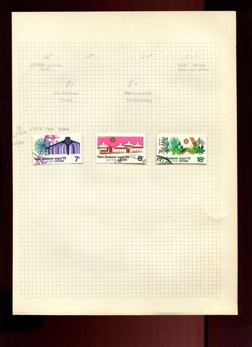 New Zealand - 3 Stamps Mounted on Old Album Page