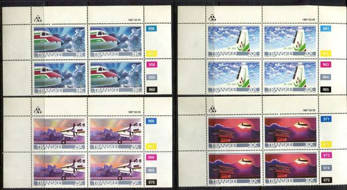 Transkei - Set of 4 Control Blocks of 4 - 1987 - MNH