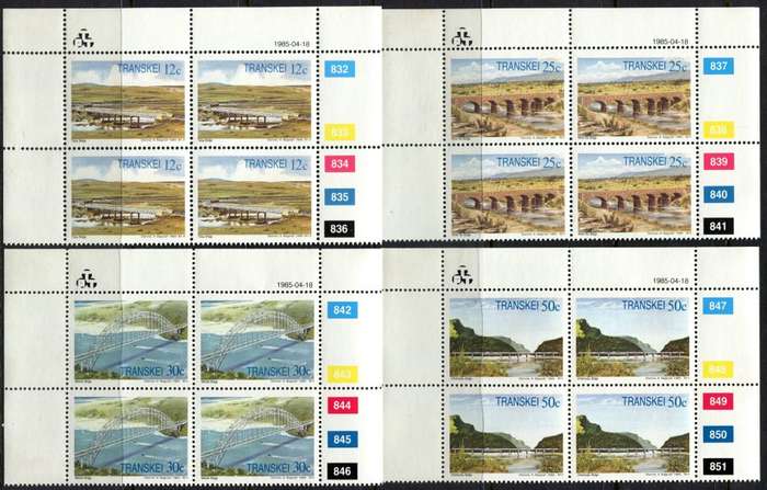 Transkei - Set of 4 Control Blocks of 4 - 1985 - MNH