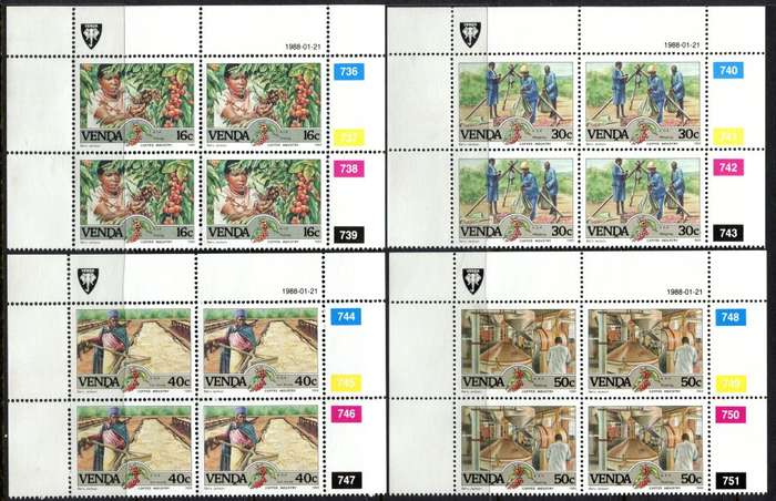 Venda - Set of 4 Control Blocks of 4 - 1988 - MNH
