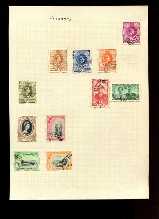 Swaziland - 11 Stamps Mounted On Old Album Page