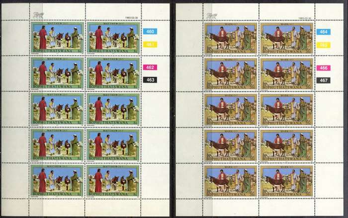 Bophuthatswana - Set of 4 Complete Sheets of 10 - 1983 - MNH