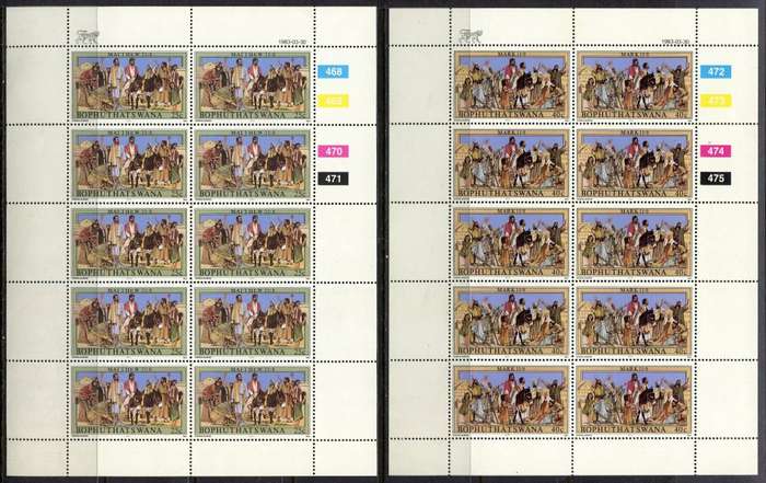 Bophuthatswana - Set of 4 Complete Sheets of 10 - 1983 - MNH