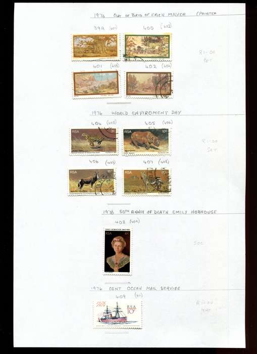 RSA - 10 Stamps  Mounted On Old Album Page
