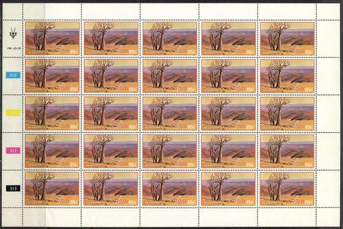 SWA - Set of 4 Complete Sheets of 25 - 1981 - MNH