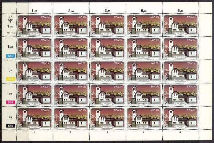 SWA - Set of 4 Complete Sheets of 25 - 1981 - MNH