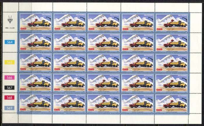 SWA - Set of 4 Complete Sheets of 25 - 1981 - MNH