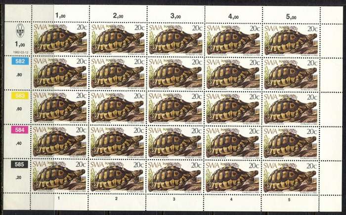 SWA - Set of 4 Complete Sheets of 25 - 1982 - MNH