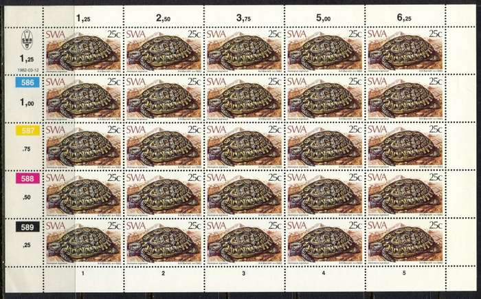 SWA - Set of 4 Complete Sheets of 25 - 1982 - MNH