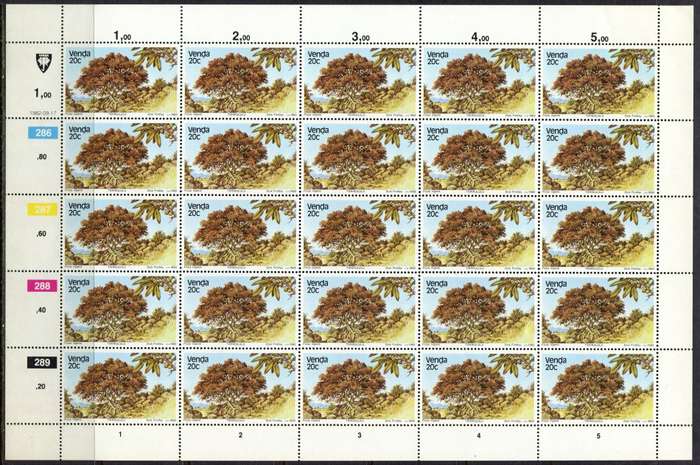 Venda - Set of 4 Complete Sheets of 25 - 1982 - MNH
