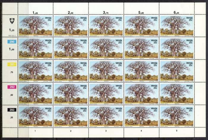 Venda - Set of 4 Complete Sheets of 25 - 1982 - MNH