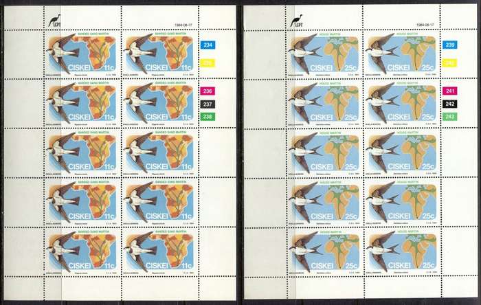 Ciskei - Set of 4 Complete Sheets of 10 - 1984 - MNH