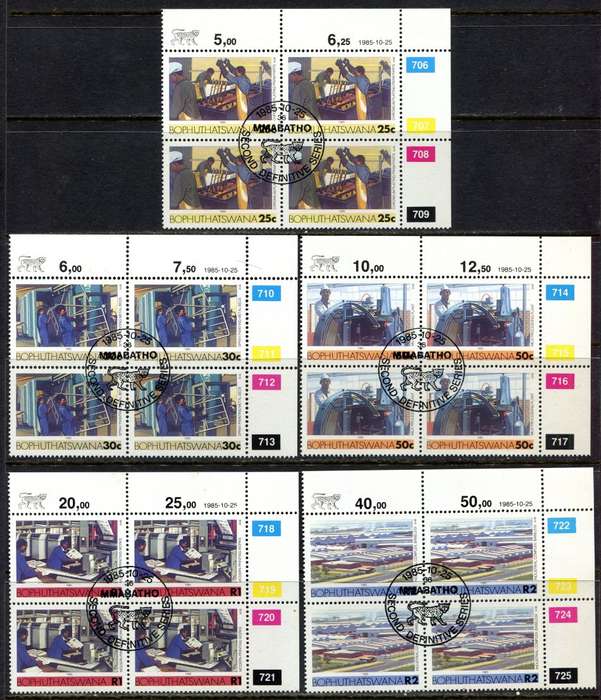 Bophuthatswana - 17 Control Blocks of 4 Original Printing - 1985 - CTO