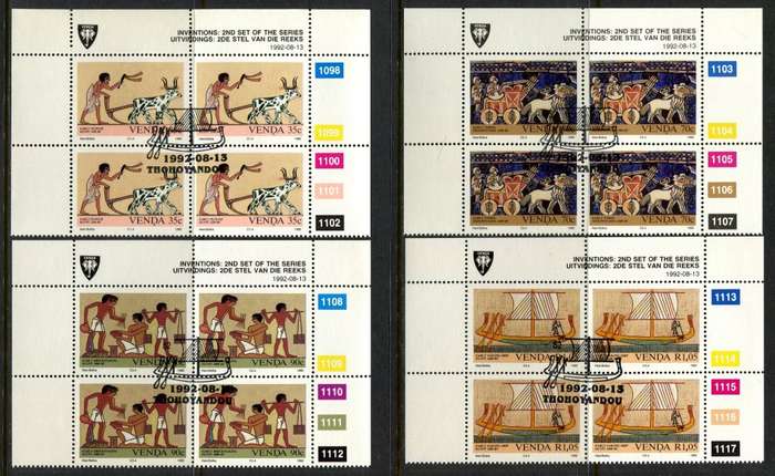Venda -  Set 4 Control Blocks of 4 - 1992 - CTO