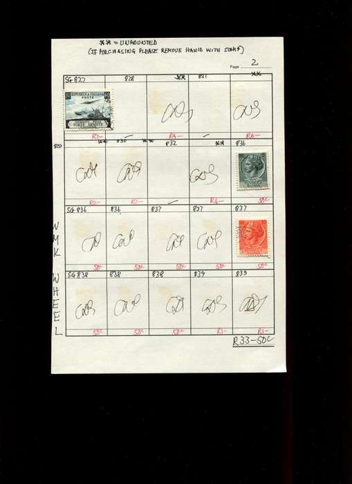 Italy - 3 Stamps Mounted (Hinged) on Approval Page