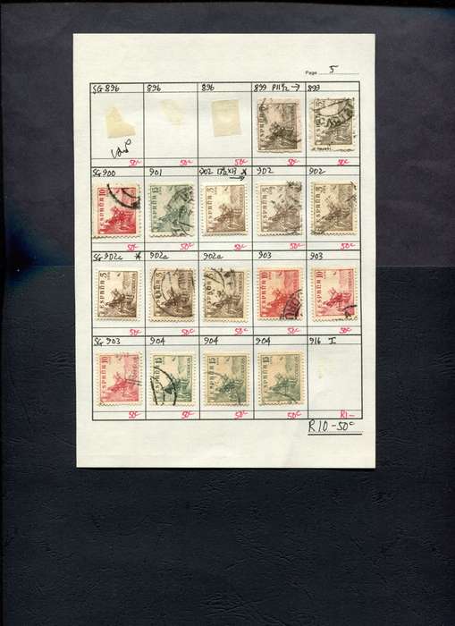 Spain - 16 Stamps Mounted (Hinged) on Approval Page