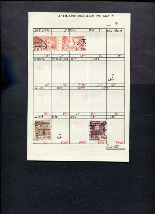Spain - 4 Stamps Mounted (Hinged) on Approval Page