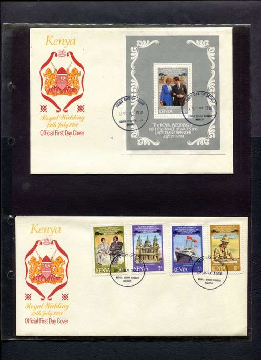 1981 Royal Wedding - Over 160 FDC's in 3 Different size/colour albums - Some Variety's Noted
