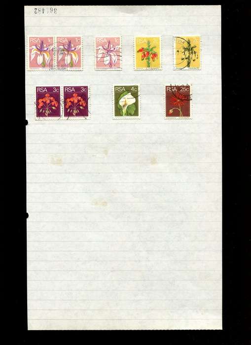 RSA - 9 Stamps on Old Album Page