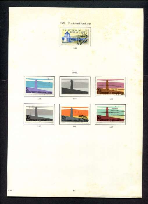 New Zealand - 6 Stamps Mounted on Old Album Page
