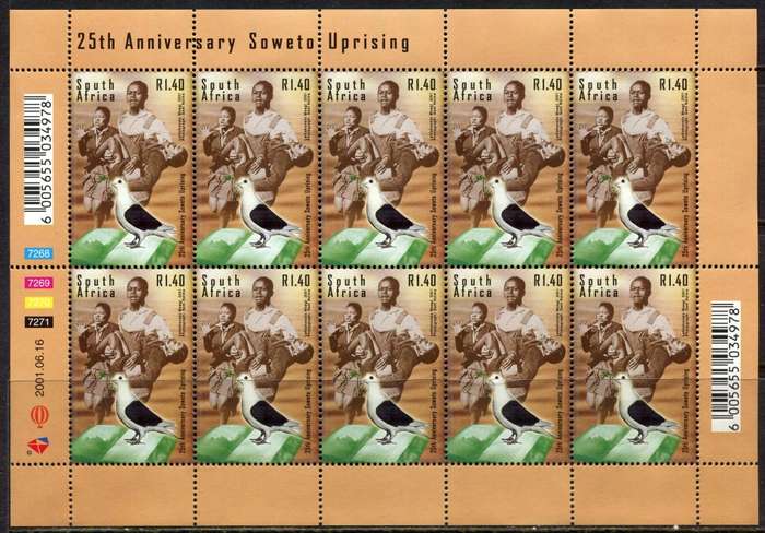 RSA - 1 Full Sheet of 10 - 2001 - MNH