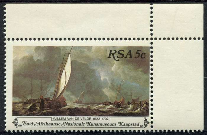 RSA - Ships/Art - Minor Perforation Shift - 1980 - MNH
