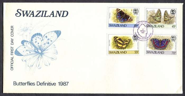 Swaziland - Butterflies - Set of 3 FDC's - 1987