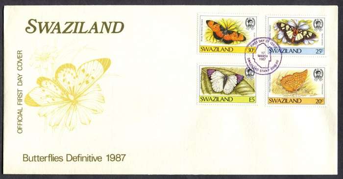 Swaziland - Butterflies - Set of 3 FDC's - 1987