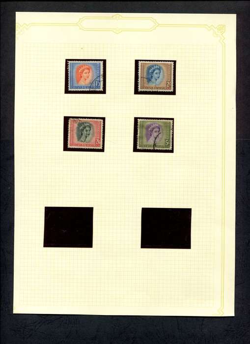 Rhodesia and Nyasaland - 4 Stamps Mounted (Hinged) On Old Album Page