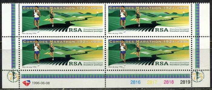 RSA - Control Block of 4 - 1996 - MNH