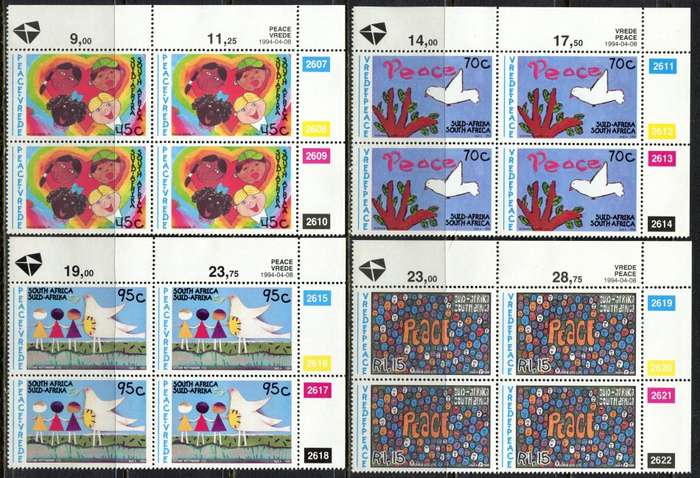RSA - Set of 4 Control Blocks of 4 - 1994 - MNH