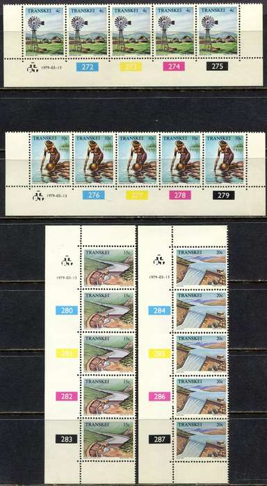 Transkei - Set of 4 Control Strips of 5 - 1979 - MNH