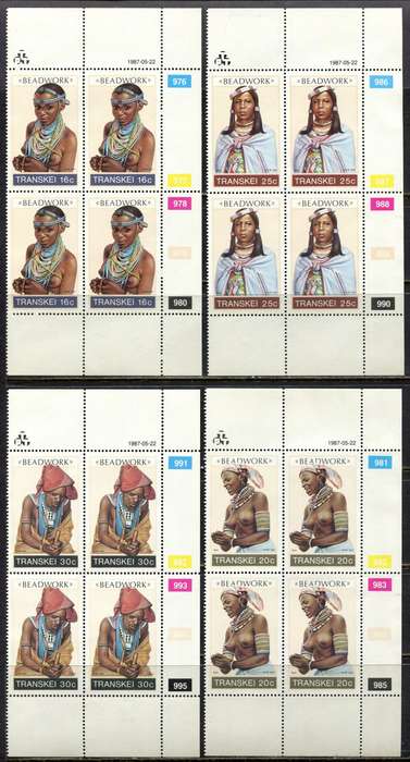 Transkei - Set of 4 Control Blocks 4 - 1987 - MNH