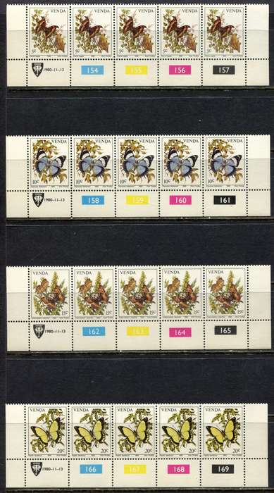 Venda - Set of 4 Control Strips 5 - 1980 - MNH